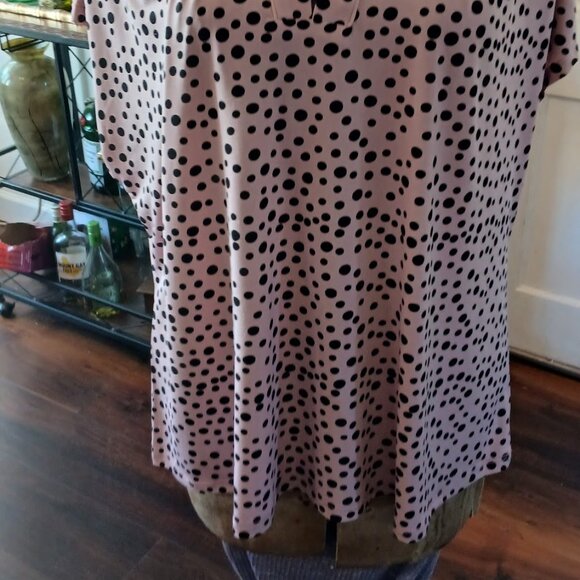 NY Collection Top Shirt Women's Pink & Black spotted Size PXL - Picture 12 of 14